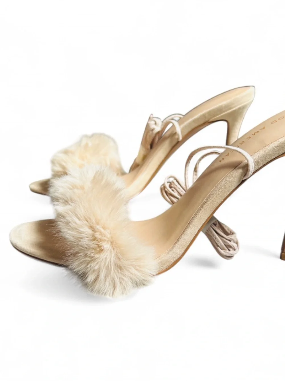 🆕👡 Fluff Wrap Lace Up High Heel Sandal Good American size 10 NWT - Picture 7 of 14